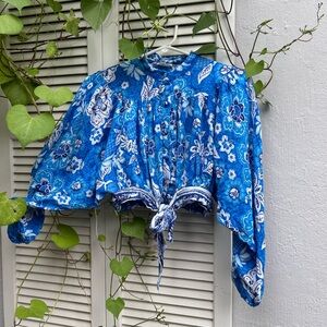 Cropped button down shirt